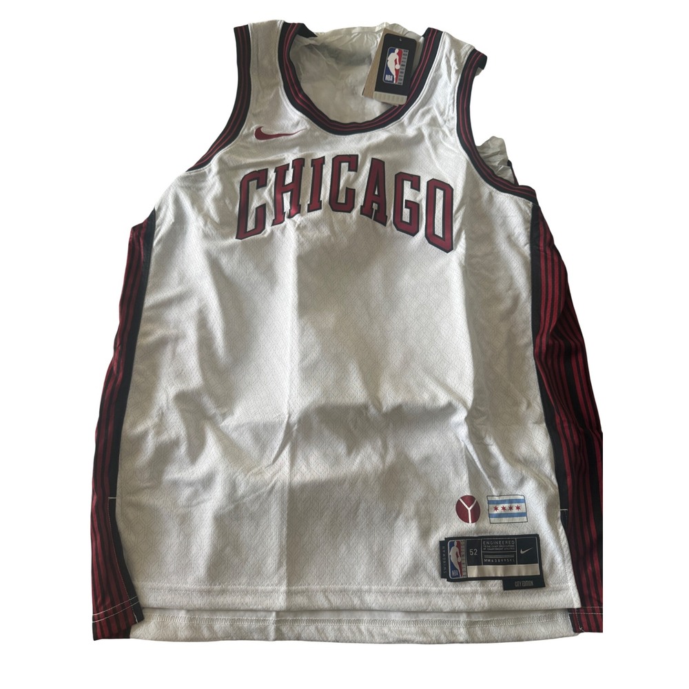 Nike Jersey Men's XL‎ Chicago Bulls City Edition Swing man Basketball White Red